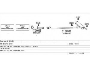 MTS C240277021225 išmetimo sistema 
 Išmetimo sistema -> Išmetimo sistema, visa
