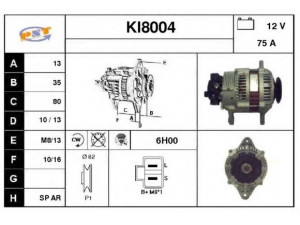 SNRA KI8004 kintamosios srovės generatorius 
 Elektros įranga -> Kint. sr. generatorius/dalys -> Kintamosios srovės generatorius
OK72A18300