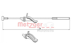 METZGER 10.5363 trosas, stovėjimo stabdys 
 Stabdžių sistema -> Valdymo svirtys/trosai
1321246