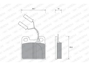 WEEN 151-2350 stabdžių trinkelių rinkinys, diskinis stabdys 
 Techninės priežiūros dalys -> Papildomas remontas
0060720648, 0060729279, 0060740845