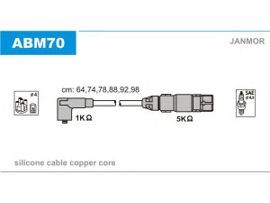 JANMOR ABM70 uždegimo laido komplektas 
 Kibirkšties / kaitinamasis uždegimas -> Uždegimo laidai/jungtys
021 905 409 F, 021 905 409 J, 021 905 409 N