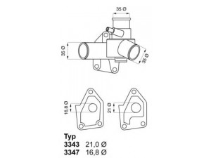 WAHLER 3343.80D termostatas, aušinimo skystis 
 Aušinimo sistema -> Termostatas/tarpiklis -> Thermostat
442 3976, 596 4120
