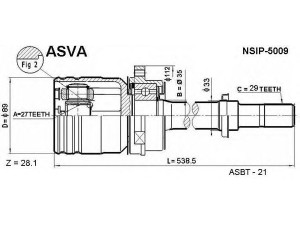 ASVA NSIP-5009 jungčių komplektas, kardaninis velenas 
 Ratų pavara -> Sujungimai/komplektas
39771-2Y005, 39771-2Y007