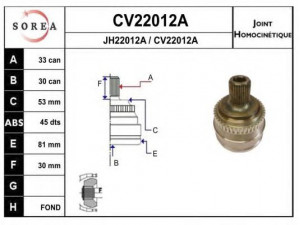 EAI CV22012AK jungčių komplektas, kardaninis velenas 
 Ratų pavara -> Sujungimai/komplektas