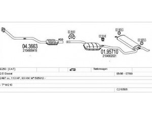 MTS C210506009652 išmetimo sistema 
 Išmetimo sistema -> Išmetimo sistema, visa
