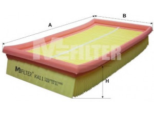 MFILTER K 411 oro filtras 
 Techninės priežiūros dalys -> Techninės priežiūros intervalai
1058 022, 1072 246, 98 AX 9601 AA