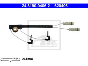 ATE 24.8190-0406.2 įspėjimo kontaktas, stabdžių trinkelių susidėvėjimas 
 Stabdžių sistema -> Susidėvėjimo indikatorius, stabdžių trinkelės
460 540 06 17