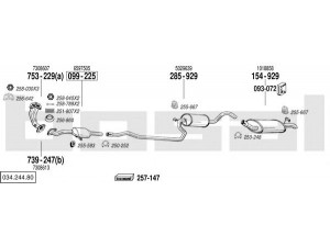 BOSAL 034.244.80 išmetimo sistema 
 Išmetimo sistema -> Išmetimo sistema, visa