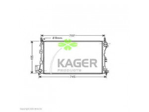 KAGER 31-0819 radiatorius, variklio aušinimas 
 Aušinimo sistema -> Radiatorius/alyvos aušintuvas -> Radiatorius/dalys
1300246, 24418343