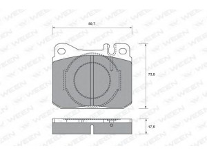 WEEN 151-2074 stabdžių trinkelių rinkinys, diskinis stabdys 
 Techninės priežiūros dalys -> Papildomas remontas
0004205920, 0004206020, 0004209420