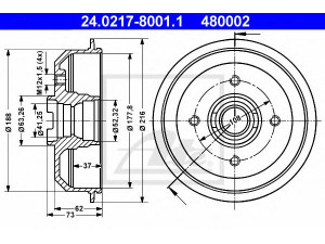 ATE 24.0217-8001.1 stabdžių būgnas 
 Stabdžių sistema -> Būgninis stabdys -> Stabdžių būgnas
6046462