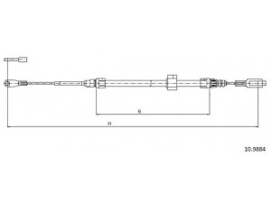 CABOR 10.9884 trosas, stovėjimo stabdys 
 Stabdžių sistema -> Valdymo svirtys/trosai
2D0609701B, 9014202285, 2D0609701B