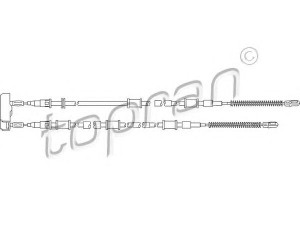 TOPRAN 207 986 trosas, stovėjimo stabdys 
 Stabdžių sistema -> Valdymo svirtys/trosai
05 22 000, 05 22 618, 09191225