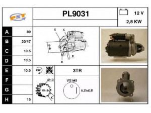SNRA PL9031 starteris
FMR8107036, 2873001T, 2873B071