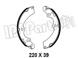 IPS Parts IBL-4809 stabdžių trinkelė 
 Stabdžių sistema -> Būgninis stabdys -> Stabdžių įdėklas/ trinkelė
53210-85200, 53210-85201, 53210-85260