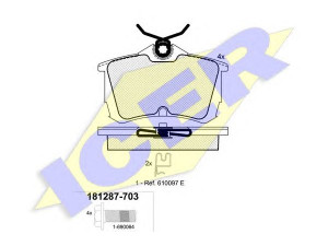 ICER 181287-703 stabdžių trinkelių rinkinys, diskinis stabdys 
 Techninės priežiūros dalys -> Papildomas remontas
43022-S1A-E02, 43022-S1A-E03, 43022-S1A-E04