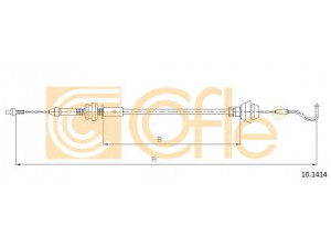 COFLE 10.1414 akceleratoriaus trosas 
 Kuro mišinio formavimas -> Karbiuratorius, sistema -> Valdymo sąsajos/amortizatorius/kameros
6U0721555B