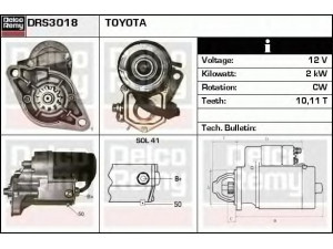 DELCO REMY DRS3018 starteris 
 Elektros įranga -> Starterio sistema -> Starteris