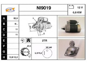 SNRA NI9019 starteris
M3T11272, M3T21281, M3T21282, M3T21781