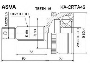ASVA KA-CRTA46 jungčių komplektas, kardaninis velenas 
 Ratų pavara -> Sujungimai/komplektas
49500-1M010, 49501-1M010