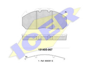 ICER 151405 stabdžių trinkelių rinkinys, diskinis stabdys 
 Techninės priežiūros dalys -> Papildomas remontas
152 27 419 T, 81 50820 5072, 81 50820 5073