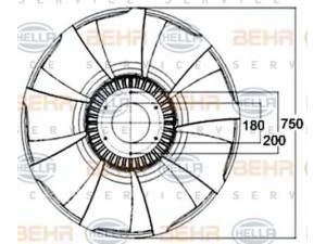 HELLA 8MV 376 758-571 ventiliatoriaus ratas, variklio aušinimas 
 Aušinimo sistema -> Radiatoriaus ventiliatorius
51.06601.0268