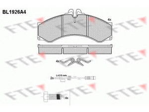 FTE BL1926A4 stabdžių trinkelių rinkinys, diskinis stabdys 
 Techninės priežiūros dalys -> Papildomas remontas
05103556AA, 05103790AA, 000 421 73 91