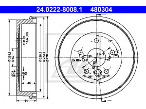 ATE 24.0222-8008.1 stabdžių būgnas 
 Stabdžių sistema -> Būgninis stabdys -> Stabdžių būgnas
42431-28100, 42431-42010, 42431-42011