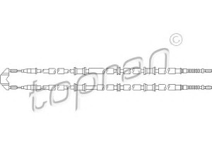 TOPRAN 207 368 trosas, stovėjimo stabdys 
 Stabdžių sistema -> Valdymo svirtys/trosai
05 22 008, 05 22 529, 13104993