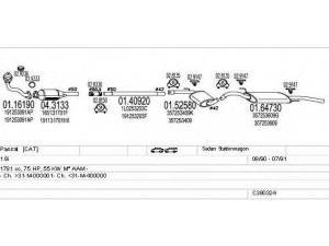 MTS C380324003182 išmetimo sistema 
 Išmetimo sistema -> Išmetimo sistema, visa