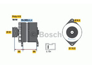 BOSCH 0 986 038 861 kintamosios srovės generatorius 
 Elektros įranga -> Kint. sr. generatorius/dalys -> Kintamosios srovės generatorius
77 00 803 325, 77 00 817 232, 77 01 352 047