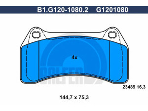 GALFER B1.G120-1080.2 stabdžių trinkelių rinkinys, diskinis stabdys 
 Techninės priežiūros dalys -> Papildomas remontas
C2C 11648, C2C 24018, C2C 8365