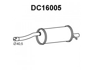 VENEPORTE DC16005 galinis duslintuvas 
 Išmetimo sistema -> Duslintuvas
200105063R, 8200906535