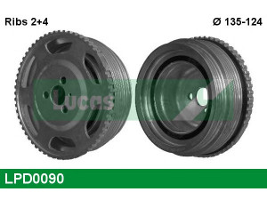 LUCAS ENGINE DRIVE LPD0090 skriemulys, alkūninis velenas 
 Diržinė pavara -> Dirželio skriemulys
55181200