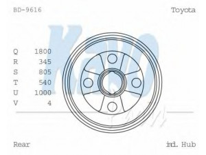 KAVO PARTS BD-9616 stabdžių būgnas 
 Stabdžių sistema -> Būgninis stabdys -> Stabdžių būgnas
4204310010, 4204319035