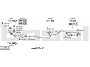 BOSAL 034.970.43 išmetimo sistema 
 Išmetimo sistema -> Išmetimo sistema, visa
