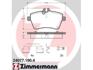 ZIMMERMANN 24077.190.4 stabdžių trinkelių rinkinys, diskinis stabdys 
 Techninės priežiūros dalys -> Papildomas remontas
169 420 0320, 169 420 0720, 169 420 0920