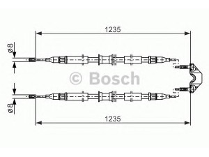 BOSCH 1 987 477 869 trosas, stovėjimo stabdys 
 Stabdžių sistema -> Valdymo svirtys/trosai
24468130, 5 22 150, 9225541, 24468130