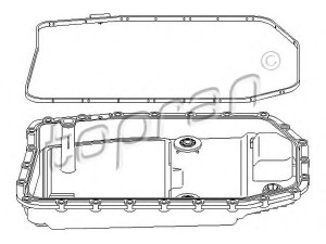 TOPRAN 500 992 alyvos karteris, automatinė transmisija 
 Transmisija -> Automatinė pavarų dėžė -> Alyvos karteris/dalys -> Alyvos karteris
2411 7 536 387, 2411 7 571 217