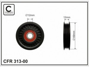 CAFFARO 313-00 kreipiantysis skriemulys, V formos rumbuotas diržas 
 Diržinė pavara -> V formos rumbuotas diržas/komplektas -> Laisvasis/kreipiamasis skriemulys
11927-AX000