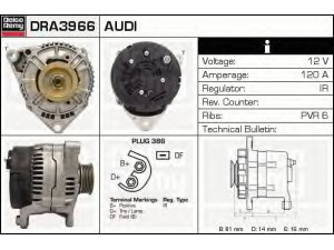 DELCO REMY DRA3966 kintamosios srovės generatorius 
 Elektros įranga -> Kint. sr. generatorius/dalys -> Kintamosios srovės generatorius
046903015F, 059903015
