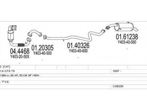 MTS C200238024207 išmetimo sistema 
 Išmetimo sistema -> Išmetimo sistema, visa