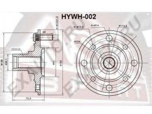 ASVA HYWH-002 rato stebulė 
 Ašies montavimas/vairavimo mechanizmas/ratai -> Rato stebulė/montavimas -> Rato stebulė
51750-29000