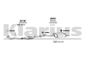 KLARIUS 060222E išmetimo sistema 
 Išmetimo sistema -> Išmetimo sistema, visa