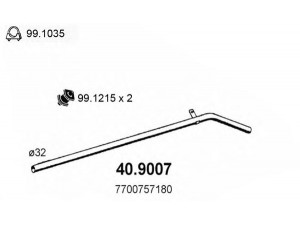 ASSO 40.9007 išleidimo kolektorius 
 Išmetimo sistema -> Išmetimo vamzdžiai
7700757180, 7700757184
