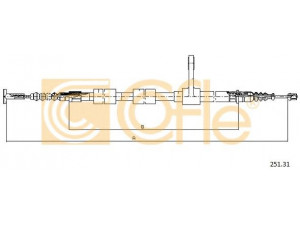 COFLE 251.31 trosas, stovėjimo stabdys 
 Stabdžių sistema -> Valdymo svirtys/trosai
60624590