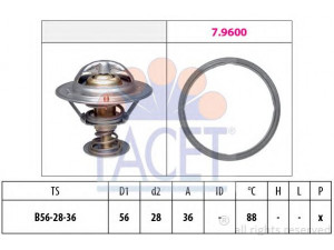 FACET 7.8948 termostatas, aušinimo skystis 
 Aušinimo sistema -> Termostatas/tarpiklis -> Thermostat
21210-AA180