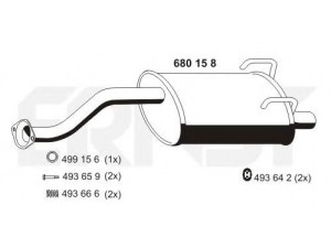 ERNST 680158 galinis duslintuvas 
 Išmetimo sistema -> Duslintuvas
18307-SR3-A21