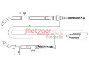 METZGER 17.0331 trosas, stovėjimo stabdys 
 Stabdžių sistema -> Valdymo svirtys/trosai
1954196, 1961868, 365310F000, 365310F001