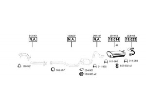 ASMET VO185435 išmetimo sistema 
 Išmetimo sistema -> Išmetimo sistema, visa